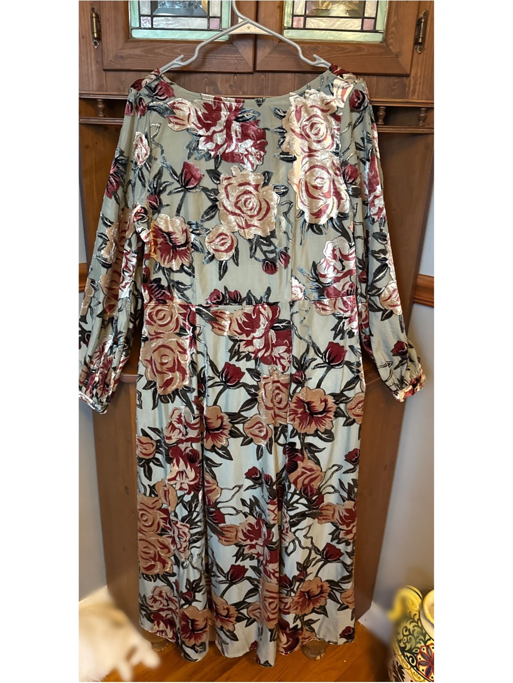 Soft Surroundings Uma Floral Burnout Midi Dress, M